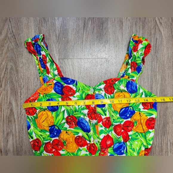 Vintage Candy Floss Fruits Print Pin Up Rockabilly Dress Kawaii Kitsch 50's XS/S - Picture 14 of 16